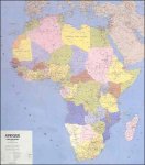 Planisfero 086-Africa carta murale politica cm  90x90